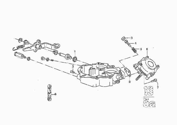 Карбюратор/управление дрос.заслонкой для BMW E9 2.5CS M30 (схема запчастей)
