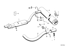 Приемная труба / глушитель для BMW E9 3.0CSL M30 (схема запасных частей)