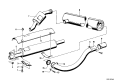 Приемная труба / глушитель для BMW E9 3.0CSL M30 (схема запасных частей)