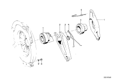 Привод управления сцеплением для BMW E9 3.0CSL M30 (схема запасных частей)