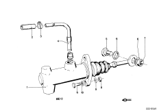 Привод управления сцеплением для BMW E9 3.0CS M30 (схема запасных частей)
