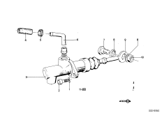 Привод управления сцеплением для BMW E9 3.0CSi M30 (схема запасных частей)