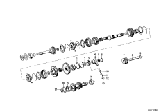 ZF S5-16 Детали блока шестерен для BMW E9 3.0CS M30 (схема запасных частей)