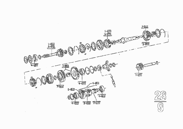 ZF S5-16 Детали блока шестерен для BMW E9 3.0CS M30 (схема запчастей)