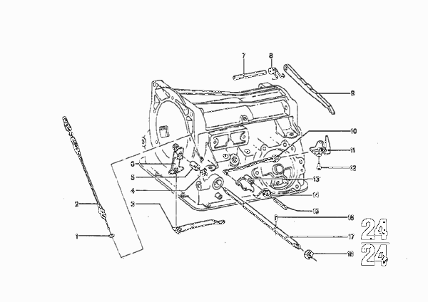 BW 65 Механизм ПП/блокировка на стоянке для BMW E9 3.0CS M30 (схема запчастей)