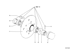 Подшипники ступицы колеса для BMW E9 2.5CS M30 (схема запасных частей)