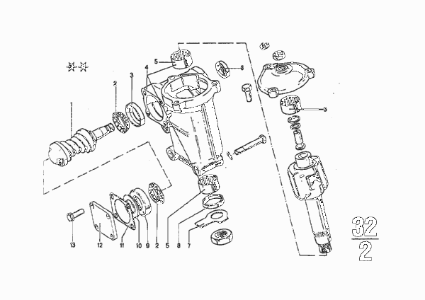Детали рулевого механизма для BMW E9 3.0CSiL M30 (схема запчастей)