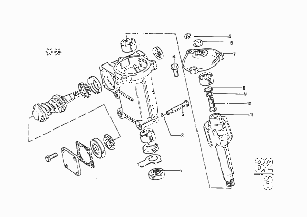 Детали рулевого механизма для BMW E9 3.0CSiL M30 (схема запчастей)