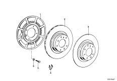Тормозной диск торм.механ.заднего колеса для BMW E9 3.0CSL M30 (схема запасных частей)