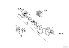 Дисковый тормозной механизм задн.колеса для BMW E9 3.0CSi M30 (схема запасных частей)