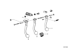 Опорный кронштейн педали для BMW E9 3.0CSiL M30 (схема запасных частей)