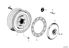 дисковое колесо стальное для BMW E9 2.5CS M30 (схема запасных частей)