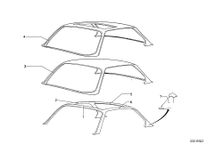 крыша для BMW E9 2.5CS M30 (схема запасных частей)