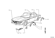 Декоративные планки для BMW E9 2.5CS M30 (схема запасных частей)