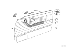 Детали подлокотника для BMW E9 3.0CSi M30 (схема запасных частей)