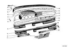 Панель приборов для BMW E9 2.5CS M30 (схема запасных частей)