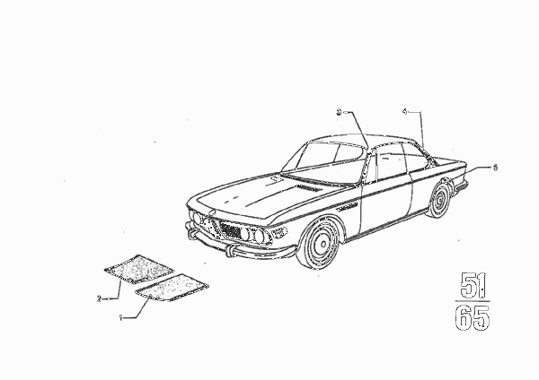 Накладки и облицовки Внутр для BMW E9 2800CS M30 (схема запчастей)