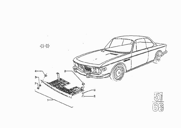 Защита картера Пд для BMW E9 2800CS M30 (схема запчастей)