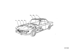 звукоизоляция для BMW E9 2.5CS M30 (схема запасных частей)