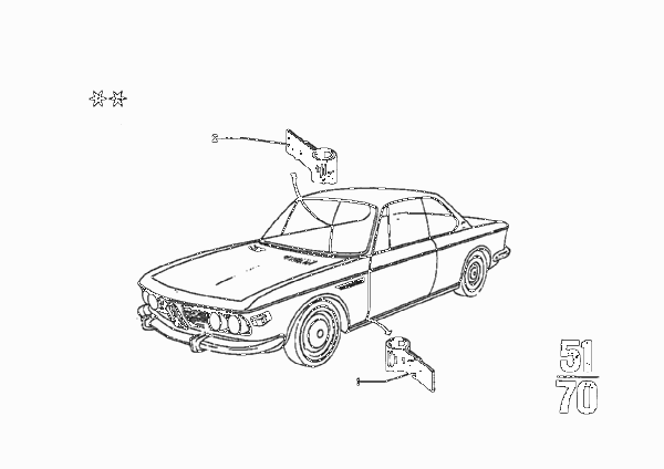 Защитная окантовка/накладки порогов для BMW E9 3.0CSi M30 (схема запчастей)