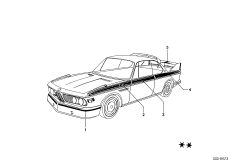 Декоративная полоса для BMW E9 3.0CSiL M30 (схема запасных частей)