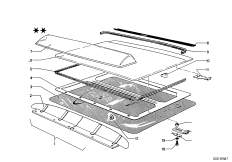 Сдвижная крышка люка для BMW E9 3.0CSi M30 (схема запасных частей)