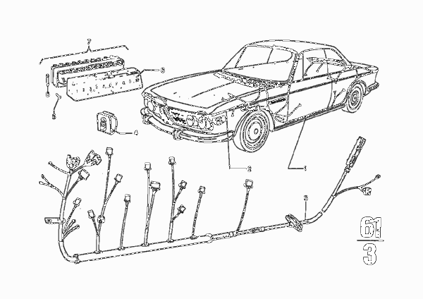 Жгут проводов для BMW E9 2.5CS M30 (схема запчастей)