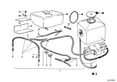 система омывателей фар для BMW E9 3.0CSL M30 (схема запасных частей)