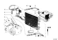 Детали кондиционера для BMW E9 3.0CSi M30 (схема запасных частей)