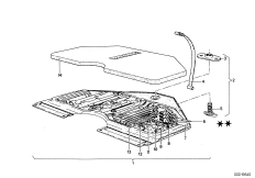 Бортовой инструмент/ящик для инструм. для BMW E9 3.0CSi M30 (схема запасных частей)