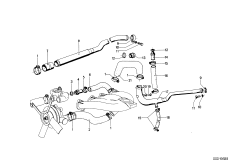 Водяные шланги системы охлаждения для BMW NK 2000C M10 (схема запасных частей)