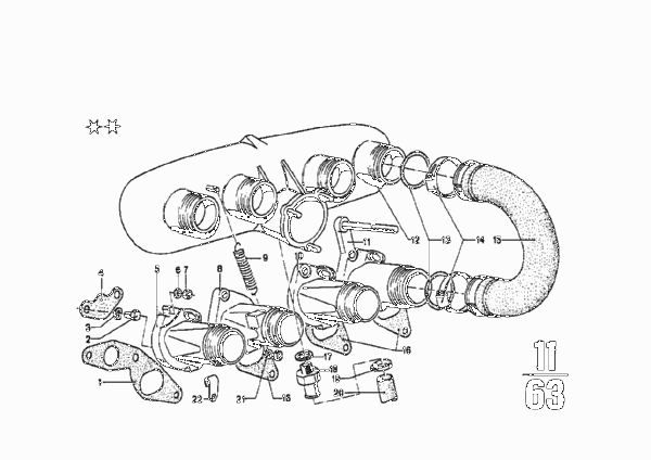 Всасывающий патрубок для BMW NK 2000tii 4-Zyl (схема запчастей)