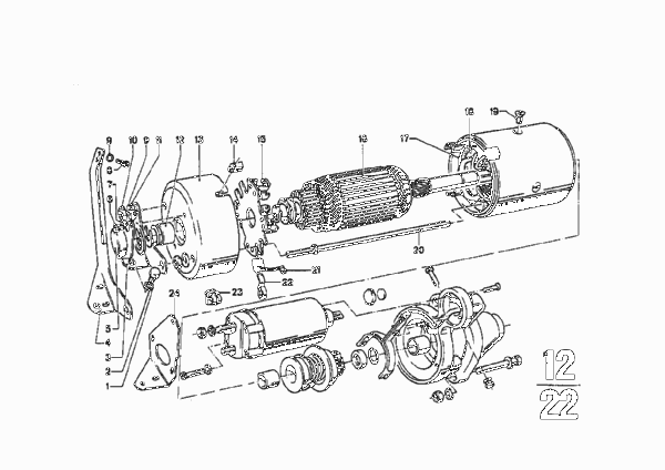 детали стартера для BMW NK 2000tii 4-Zyl (схема запчастей)