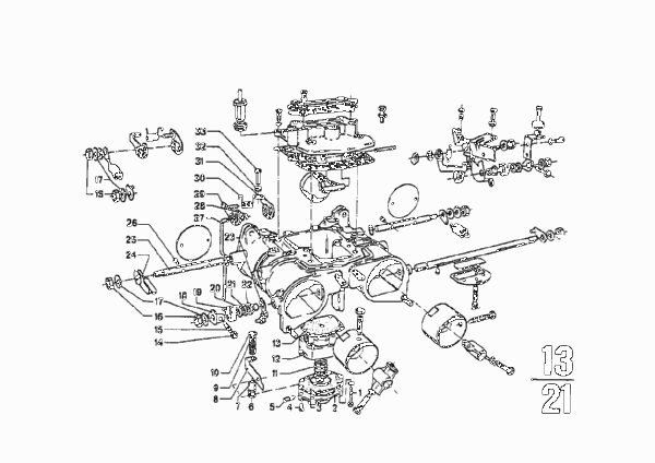 Карбюратор дополнительные элементы для BMW NK 1800ti 4-Zyl (схема запчастей)