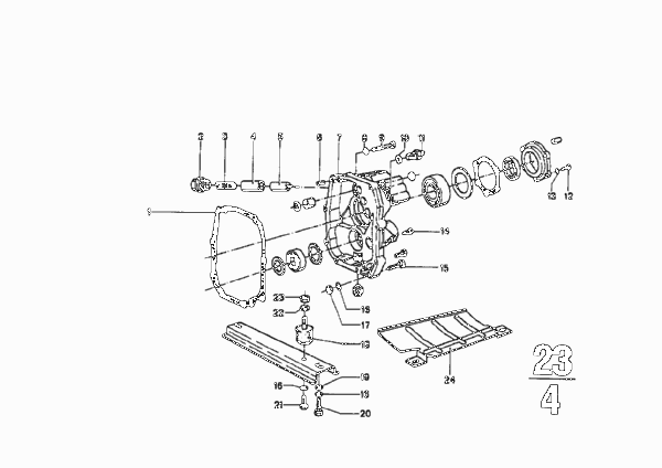 Getrag 242 Картер и дополнит.элементы для BMW NK 2000tii 4-Zyl (схема запчастей)
