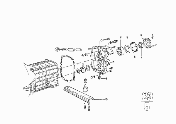 Getrag 242 Картер и дополнит.элементы для BMW NK 2000tii 4-Zyl (схема запчастей)