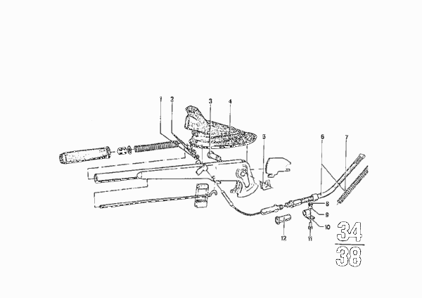 Стояночный тормоз/управление для BMW NK 1800ti 4-Zyl (схема запчастей)