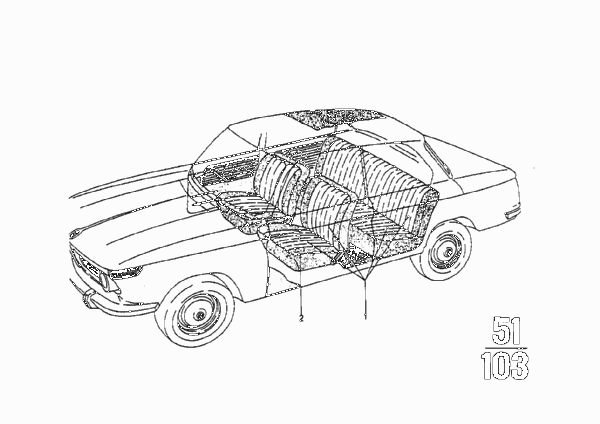 Ткань мерный товар для BMW NK 2000tii 4-Zyl (схема запчастей)