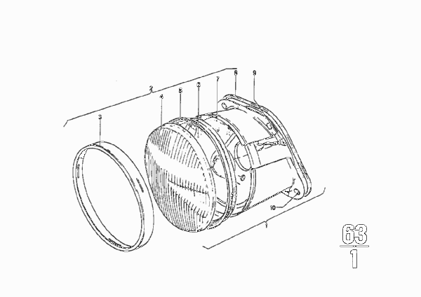 Фара для BMW NK 1800 4-Zyl (схема запчастей)