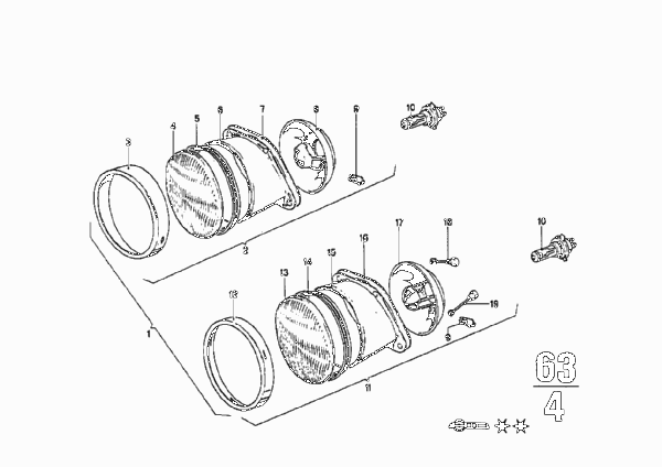 Фара для BMW NK 1800 4-Zyl (схема запчастей)