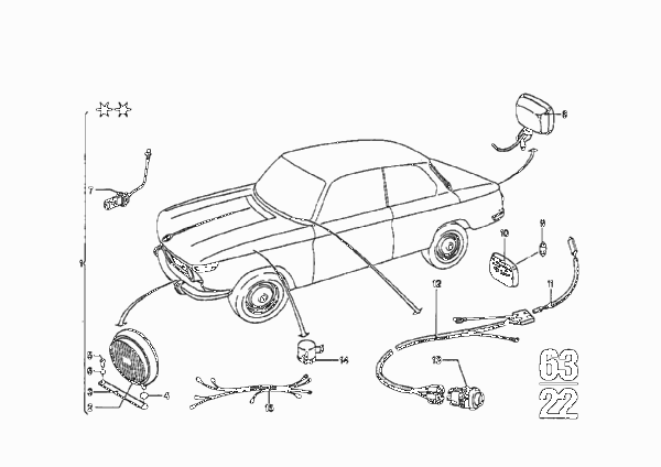 Дополнительная фара для BMW NK 1500 4-Zyl (схема запчастей)