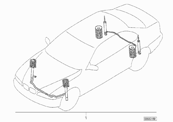 Комплект дооснащения спортивной подвески для BMW E46 320d M47 (схема запчастей)