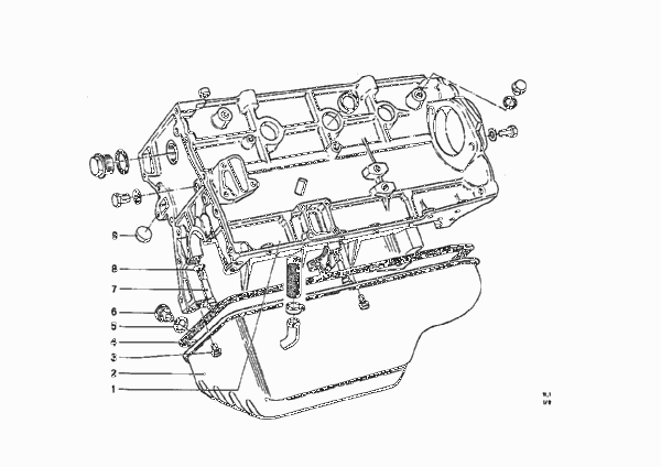 Картер двигателя для BMW NK 1500 4-Zyl (схема запчастей)