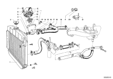 Водяные шланги системы охлаждения для BMW NK 2000tilux 4-Zyl (схема запасных частей)