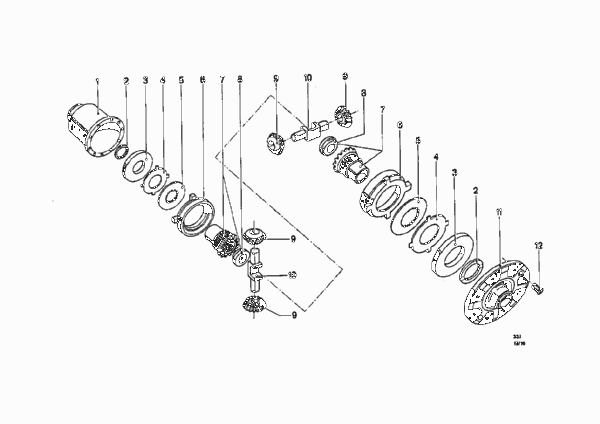 Элемент блокир.диффер.редукт.зад.моста для BMW NK 1800 4-Zyl (схема запчастей)