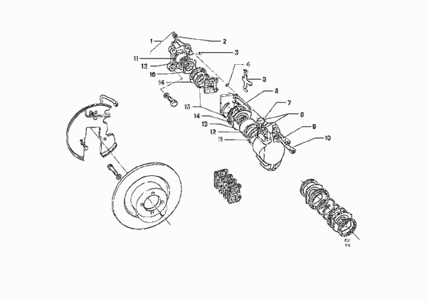Тормозной механизм переднего колеса для BMW NK 1500 4-Zyl (схема запчастей)