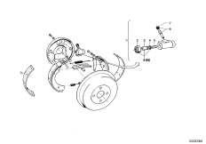 Тормозной механизм заднего колеса для BMW NK 2000tii 4-Zyl (схема запасных частей)