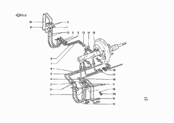 Трубопровод тормозного привода Пд для BMW NK 2000 4-Zyl (схема запчастей)