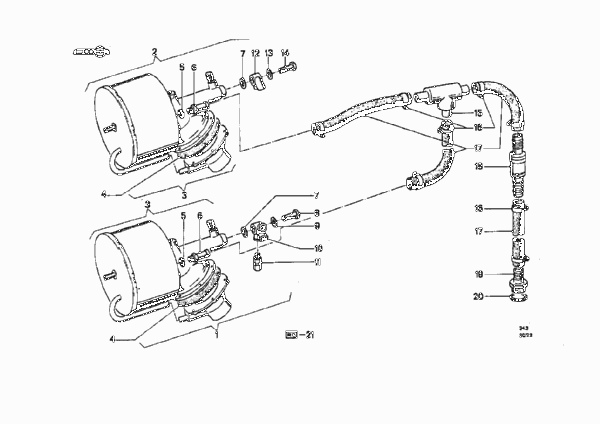 Усилитель тормозов для BMW NK 2000ti 4-Zyl (схема запчастей)