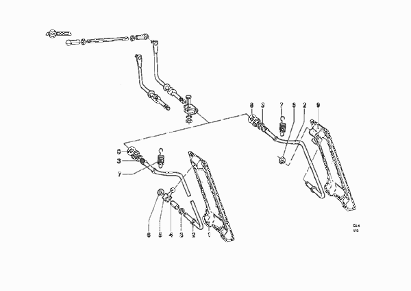 Привод педали акселератора/рычаги и тяги для BMW NK 2000ti 4-Zyl (схема запчастей)